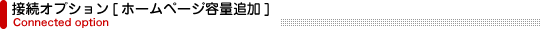 接続オプション－ホームページ容量追加